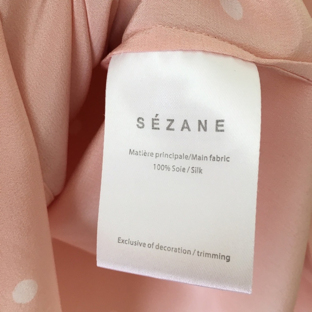 SOLD Sezane Silk Blush Pink Blouse - Picture 4 of 6